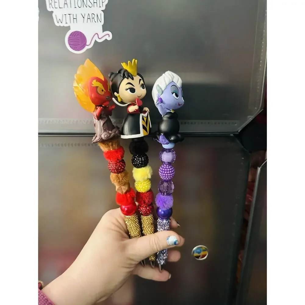 Disney Doorable Villain Characters Beaded Pen Handmade